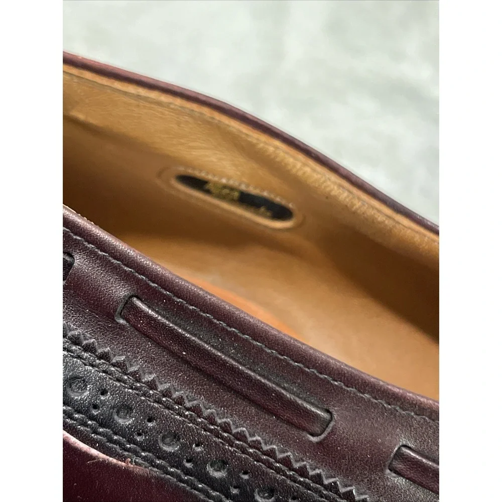 Allen Edmonds Shoes Mens 10 Brown Burgundy Arlington Leather Wingtip Oxford USA
